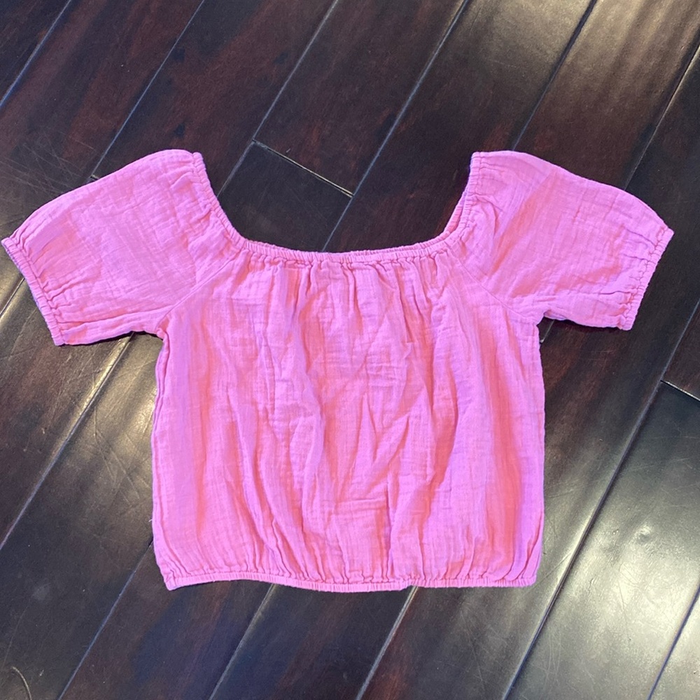 Girls Pink Peasant Top XL 14/16 New
